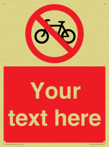 Custom No Cycling Sign